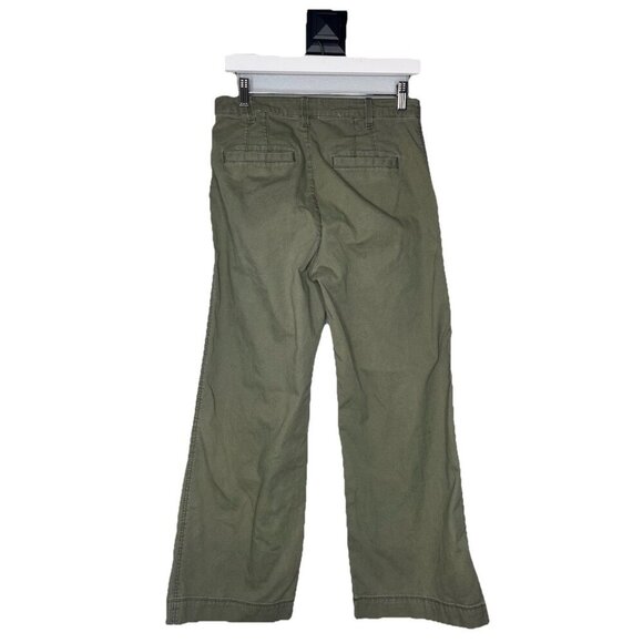 Gap High Rise Wide-Leg Button Fly Pants Green Cotton Stretch Utility Women's 8 - Picture 3 of 7